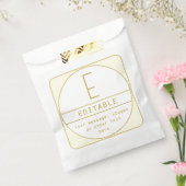Bewerkbare Retro-moderne ontwerp sjabloon Goud & W Bedankzakje (Gezegeld)