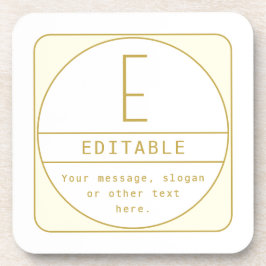 Bewerkbare Retro-moderne ontwerp sjabloon Goud & W Bier Onderzetter