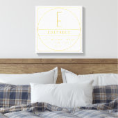 Bewerkbare Retro-moderne ontwerp sjabloon Goud & W Canvas Afdruk (Insitu (Slaapkamer))