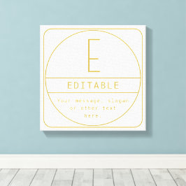 Bewerkbare Retro-moderne ontwerp sjabloon Goud & W Canvas Afdruk