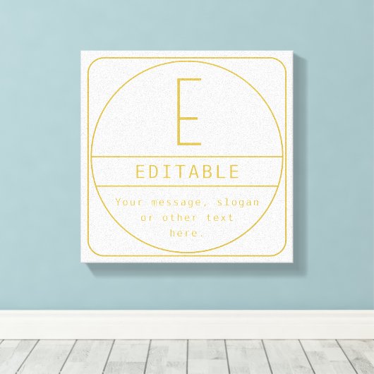 Bewerkbare Retro-moderne ontwerp sjabloon Goud & W Canvas Afdruk (Insitu (Houten vloer))