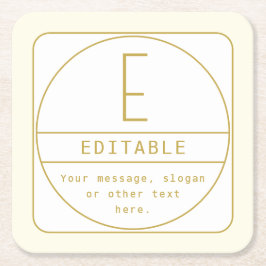 Bewerkbare Retro-moderne Ontwerp Sjabloon Goud & W Kartonnen Onderzetters