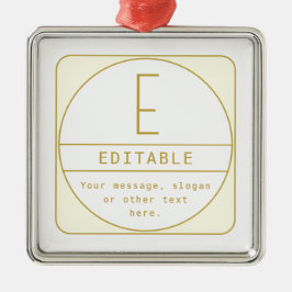 Bewerkbare Retro-moderne ontwerp sjabloon Goud & W Metalen Ornament