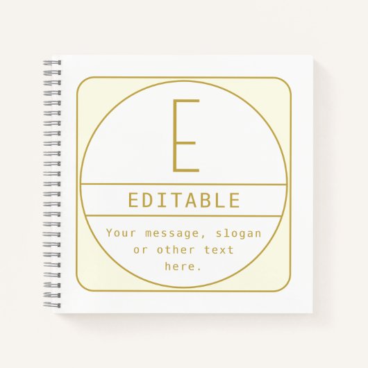 Bewerkbare Retro-moderne ontwerp sjabloon Goud & W Notitieboek (Voorkant)