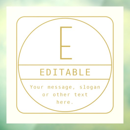 Bewerkbare Retro-moderne ontwerp sjabloon Goud & W Raamsticker (Vel 3)