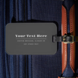 Bewerkbare retro-moderne tekst Sjabloon | Donker g Bagagelabel