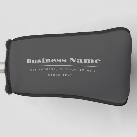 Bewerkbare retro-moderne tekst Sjabloon | Donker g Golfheadcover (Voorkant)