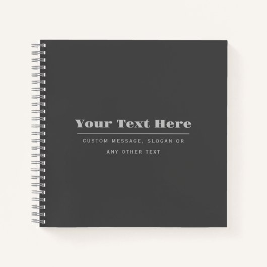 Bewerkbare retro-moderne tekst Sjabloon | Donker g Notitieboek (Voorkant)