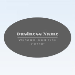 Bewerkbare retro-moderne tekst Sjabloon | Donker g Ovale Sticker