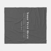 Bewerkbare Retro-Moderne Tekst Sjabloon | Donkergr Fleece Deken (Voorkant (Horizontaal))