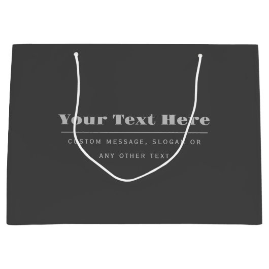 Bewerkbare Retro-Moderne Tekst Sjabloon | Donkergr Groot Cadeauzakje (Voorkant)