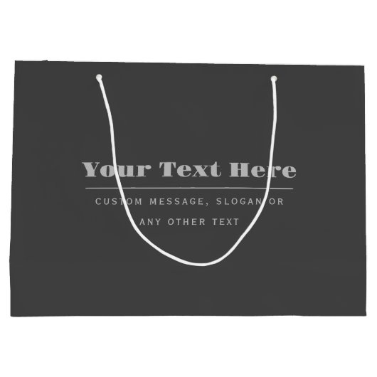 Bewerkbare Retro-Moderne Tekst Sjabloon | Donkergr Groot Cadeauzakje (Achterkant)