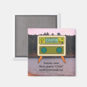 Bewerkbare Retro Radio Magneet voor Branding (Voorkant / Achterkant)