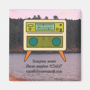 Bewerkbare Retro Radio Magneet voor Branding