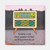 Bewerkbare Retro Radio Magnet voor Branding (Voorkant)