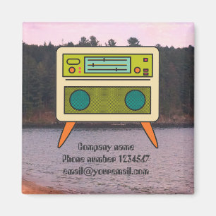 Bewerkbare Retro Radio Magnet voor Branding