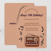 Bewerkbare Retro Radio Muziek Verjaardag Kaart (Voorkant / Achterkant)
