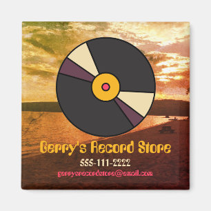 Bewerkbare Retro Vinyl Magneet voor Branding