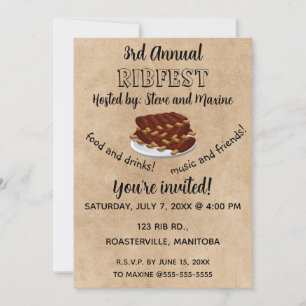 Bewerkbare Ribfest Invitation Kaart