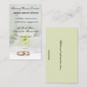 Bewerkbare ringen en bloem bruiloft ambtenaar visitekaartje (Voorkant / Achterkant)