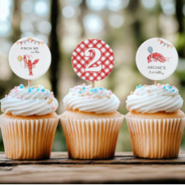 Bewerkbare Rivierkreeft Cupcake Toppers