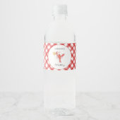 Bewerkbare rivierkreeftwaterfleslabels waterfles etiket (Voorkant)