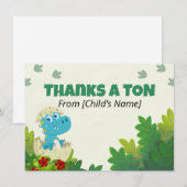 Bewerkbare Roarsome Dinosaur Thank You Kaart (Voorkant / Achterkant)