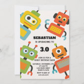 Bewerkbare Robot Verjaardag Uitnodiging (Voorkant)