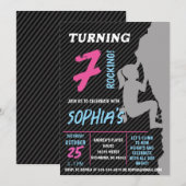 Bewerkbare Rock Girl klimmen verjaardagsfeestje Kaart (Voorkant / Achterkant)