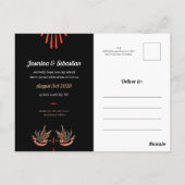Bewerkbare Rockabilly Swallows Wedding Bewaar de d Briefkaart (Achterkant)