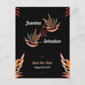 Bewerkbare Rockabilly Swallows Wedding Bewaar de d Briefkaart (Voorkant)