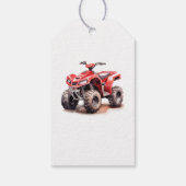 Bewerkbare rode ATV wieler fiets verjaardag Cadeaulabel (Achterkant)