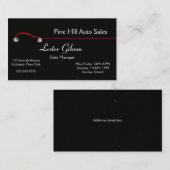 Bewerkbare rode auto tegen een Sterrennacht achter Visitekaartje (Voorkant / Achterkant)