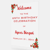 Bewerkbare Rode Bloemen Viering Acryl Teken Acryl Bord (Hoek)