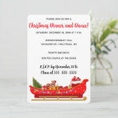 Bewerkbare Rode Kerstman Sleigh kerstfeest Kaart (Staand voorkant)