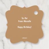 bewerkbare rode thee tijd silhouet theezakje gedic bedankjes labels (Achterkant)