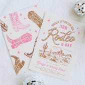 Bewerkbare Rodeo verjaardagsfeestuitnodigingen Kaart