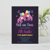 Bewerkbare Roller Schaats Party Uitnodigen voor Me Kaart (Staand voorkant)