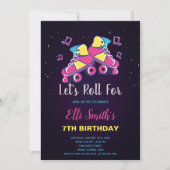 Bewerkbare Rolschaatsen Party Uitnodigen voor Meis Kaart (Voorkant)