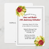 Bewerkbare Romantische Aquarel Rozen Zilver Lijst Kaart (Voorkant / Achterkant)