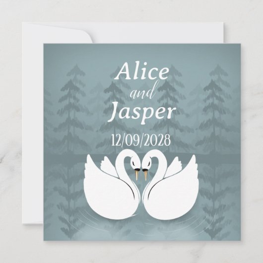 Bewerkbare romantische en elegante bruiloft Sticke Kaart (Voorkant)