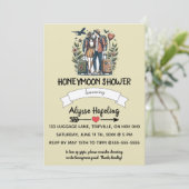 bewerkbare romantische huwelijksreis douche uitnod kaart (Staand voorkant)