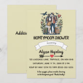 bewerkbare romantische huwelijksreis douche uitnod kaart (Voorkant / Achterkant)