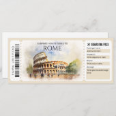 Bewerkbare Rome Boarding Pass Vliegticket Kaart (Voorkant / Achterkant)
