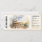Bewerkbare Rome Boarding Pass Vliegticket Kaart (Voorkant)