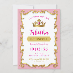 Bewerkbare Royal Ball Princess verjaardagsuitnodig Kaart
