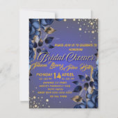 Bewerkbare Royal Blue en Gold Digital Kaart (Voorkant)