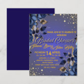 Bewerkbare Royal Blue en Gold Digital Kaart (Voorkant / Achterkant)