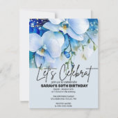 Bewerkbare Royal Blue verjaardagsfeest uitnodiging (Voorkant)