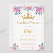 Bewerkbare Royal Party voor meisjes Kaart (Voorkant)